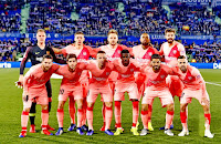 F. C. BARCELONA. Temporada 2018-19. Ter Stegen, Clément Lenglet, Ivan Rakitic, Arturo Vidal, Gerard Piqué. Leo Messi, Sergi Roberto, Arthur, Ousmane Dembelé, Luis Suárez, Jordi Alba. GETAFE C. F. 1 F. C. BARCELONA 2. Domingo, 06/01/2019, 20:45 horas. Campeonato de Liga de 1ª División, jornada 18. Getafe, Madrid, Coliseum Alfonso Pérez: 14.721 espectadores. Árbitro: Guillermo Cuadra Fernández, Baleares. Goles: 0-1: 20’, Leo Messi. 0-2: 39’, Luis Suárez. 1-2: 43’, Jaime Mata.