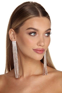 long earrings with sparkle and small stone