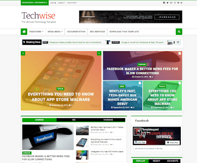 Techwise responsive Blogger template