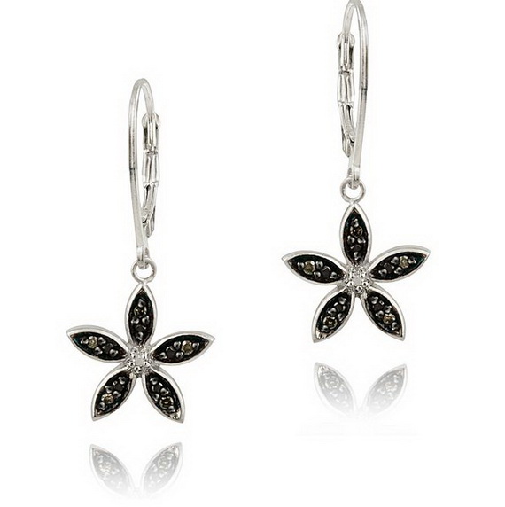 Black diamond earrings for women