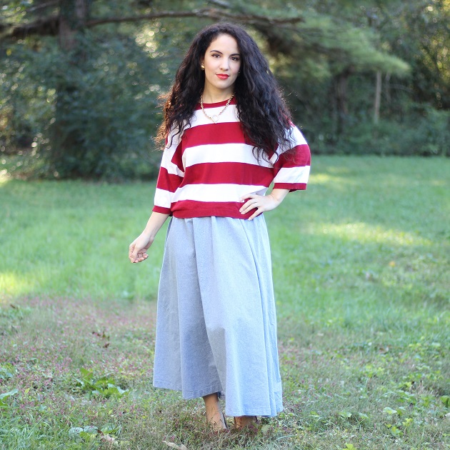 Red and White Striped Sweater