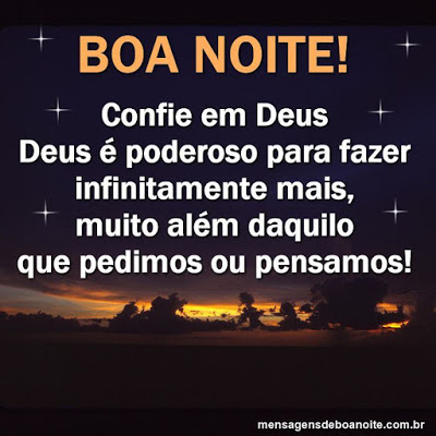 BOA NOITE! Quem o teme pode descansar em paz