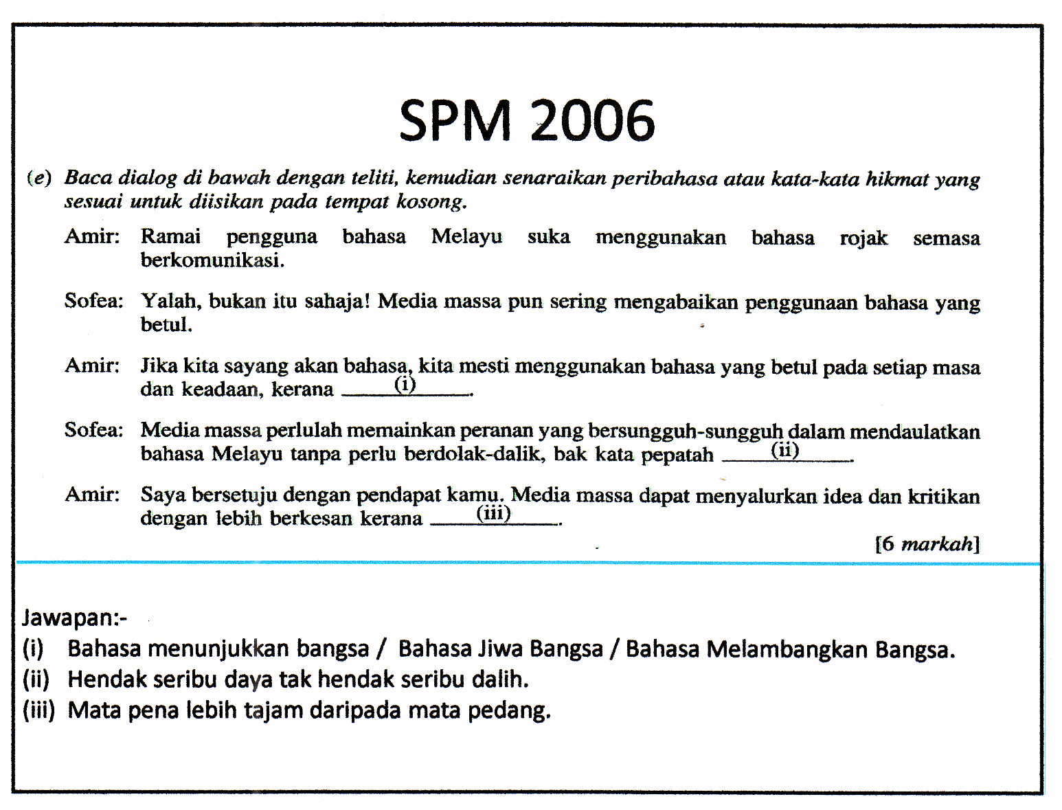 Laman Bahasa Melayu SPM: FORMAT SOALAN TATABAHASA KERTAS 2