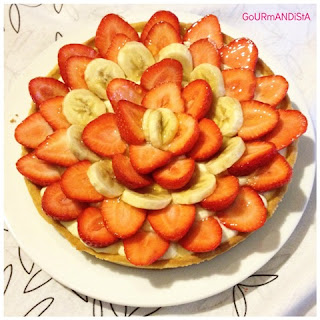 image-Tarte fraises-bananes et crème pâtissière vanille