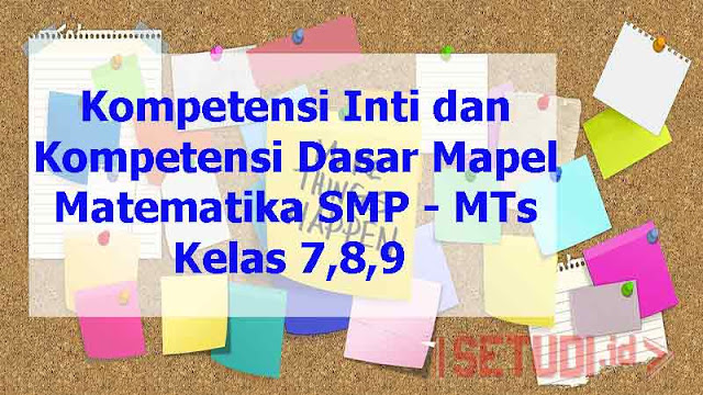 Kompetensi Inti dan Dasar Matematika SMP - MTs Kelas 7,8,9 