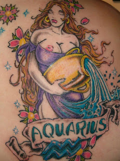 Aquarius Desaign Zodiac Tattoos