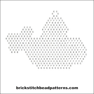 Free brick stitch seed bead earring pattern letter chart.