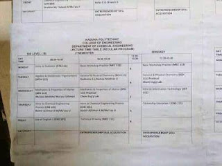 kadpoly lecture timetable