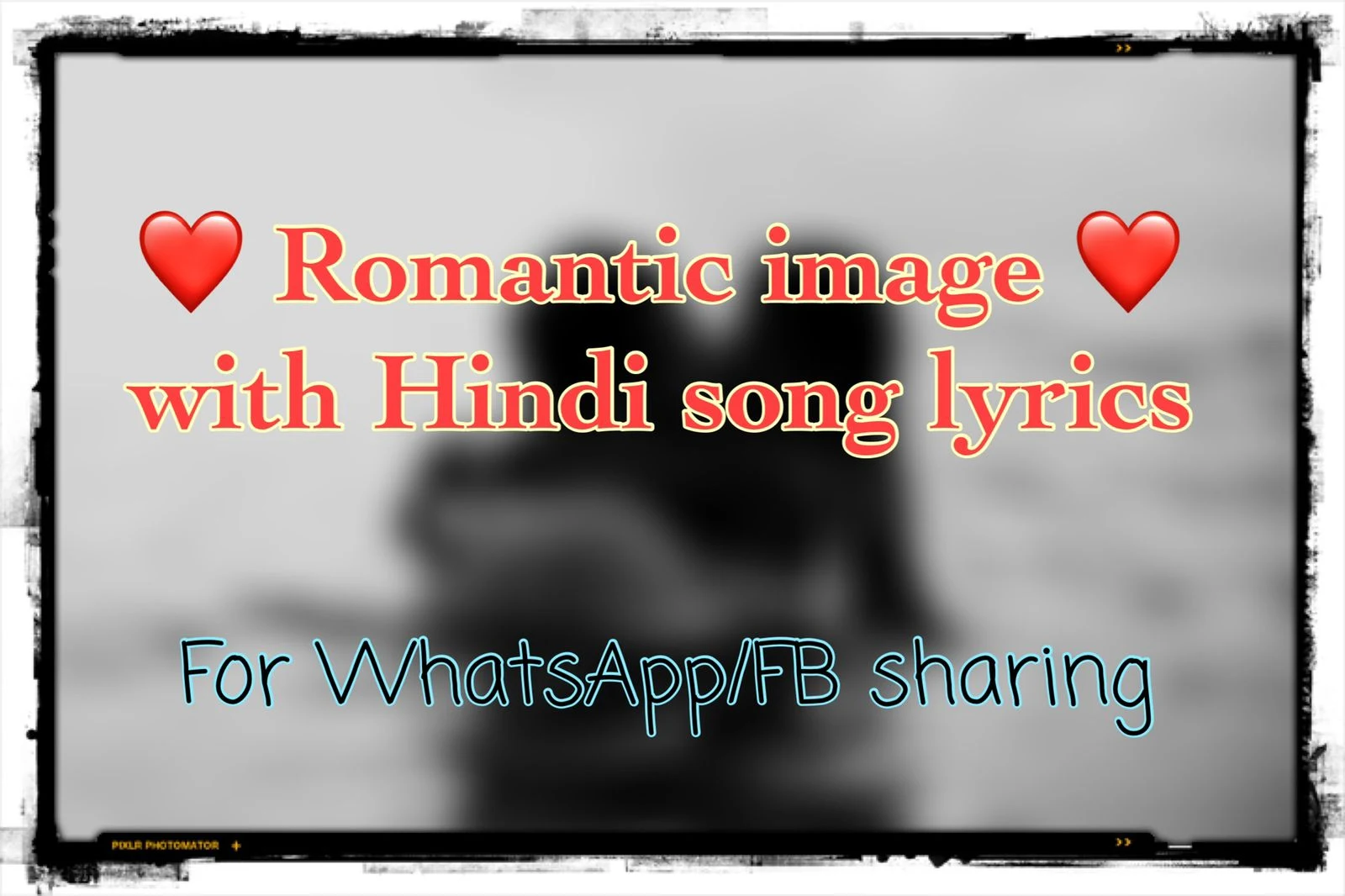 romantic image with hindi lyrics