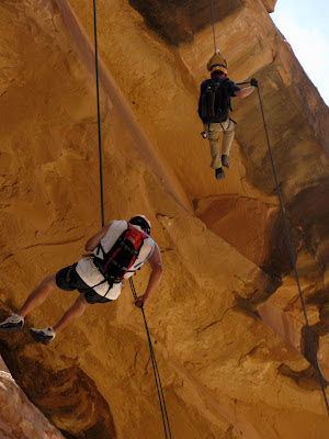 Rappeling in Moab, Utah