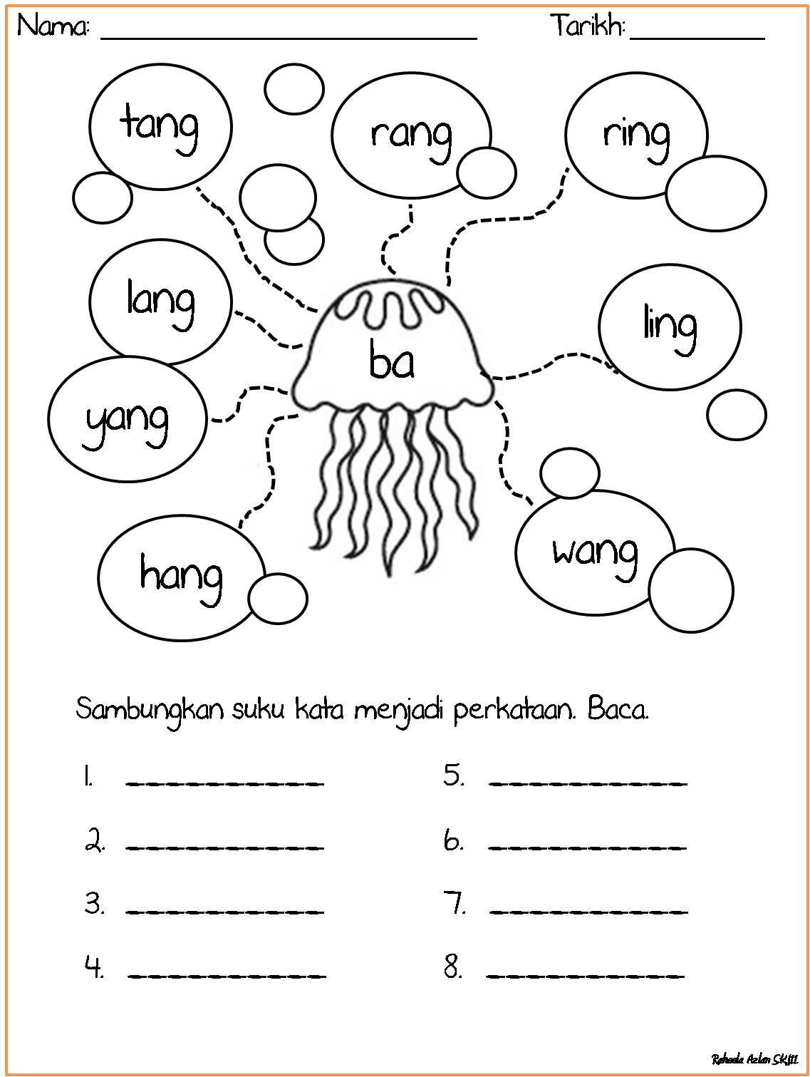 CIKGU EELA (IL) PRESCHOOLERS @ PCE: Lembaran: kv+ diftong