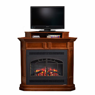 Ventless Free GreatCo Columbia Series Mantel with Electric Fireplace, Arched 
