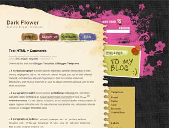 Dark Flower Blogger Template