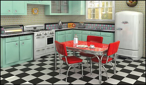 vintage kitchen wall decor ideas 1950s Kitchen | 504 x 296