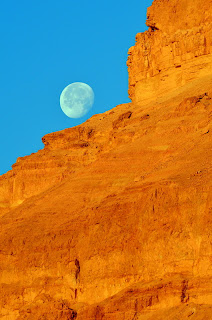 moon and rocks near dead sea israel