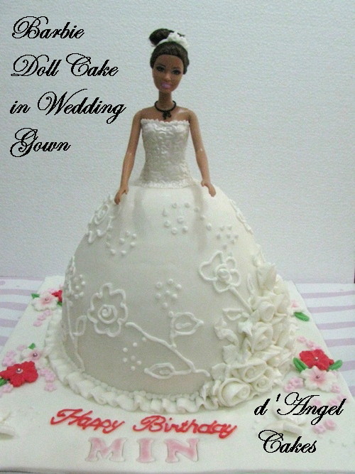 d Angel Cakes Barbie Doll Cake in Wedding Gown