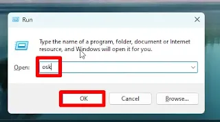 Cara Memunculkan On-Screen Keyboard Lewat Tombol Windows + R