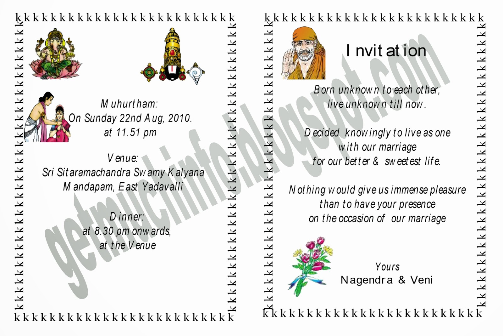 Get Much Information: Indian / Hindu Marriage Invitation ...