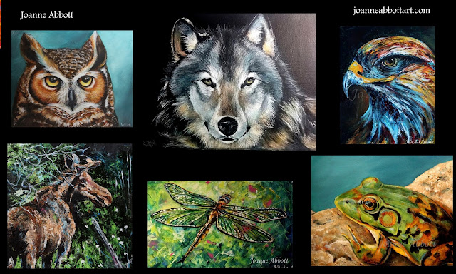 Wildlife images with acrylic on canvas