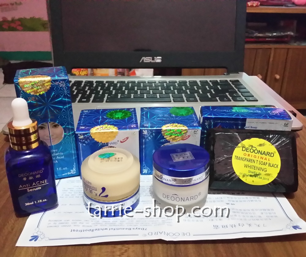 paket deoonard biru sabun whitening serum biru