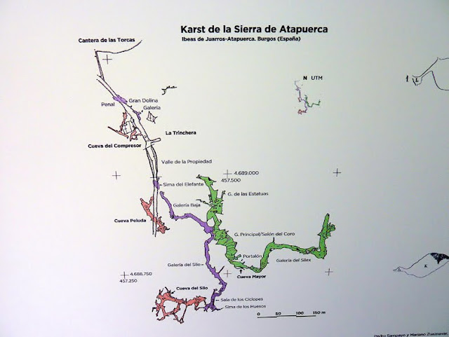 Plano del sistema karstico de la Sierra de Atapuerca