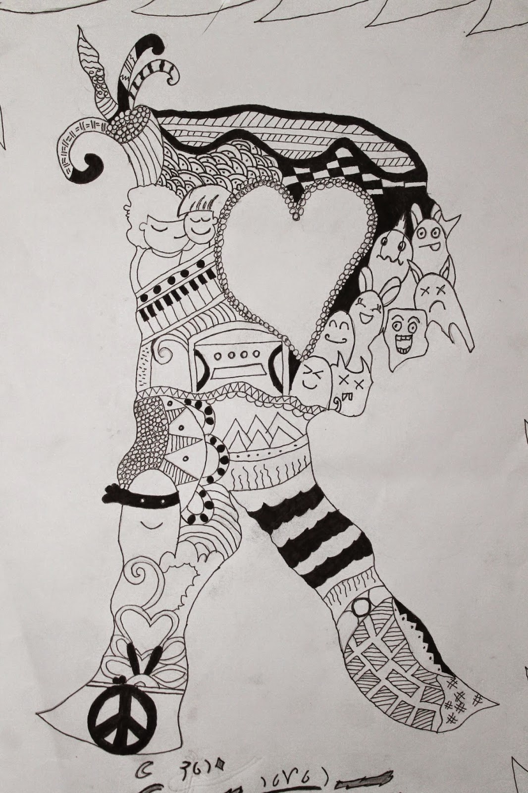 GANESHA Art MOTIF GARIS HURUF DoodlE