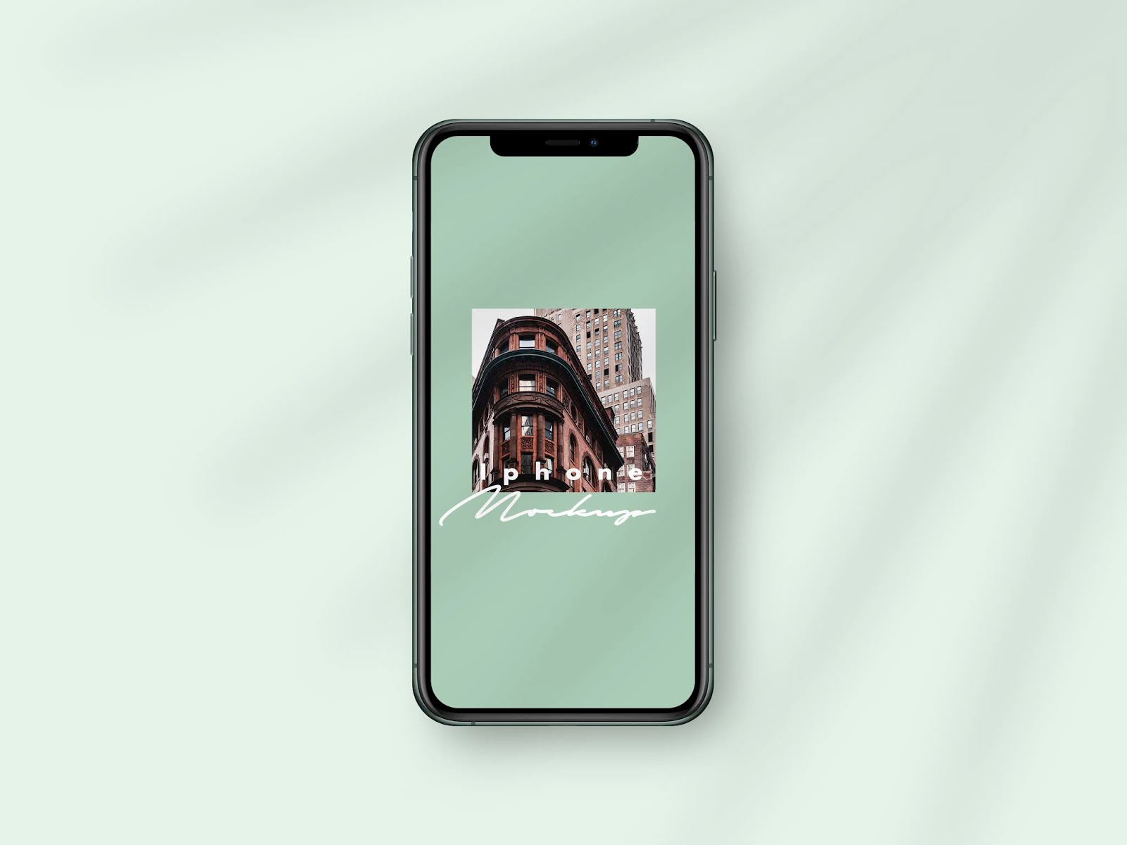Free Download Iphone 11 Pro Mockup Template With Palm Leaf Shadows Psd File
