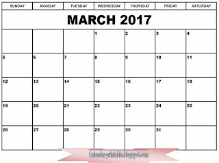 Free Printable Calendar March 2017
