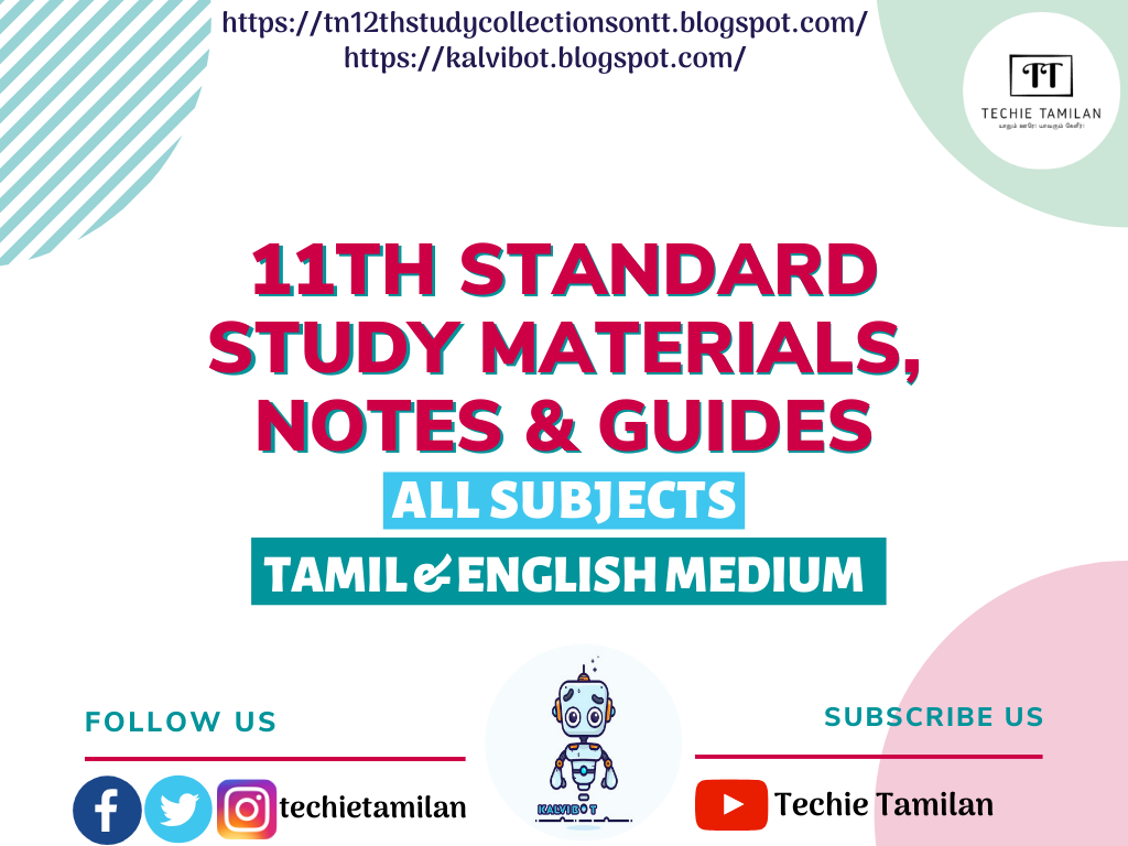 11th All Subjects Study Materials, Guides, Question Papers & Banks