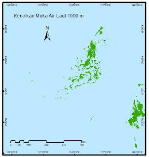 Beginilah Peta Pulau-Pulau Indonesia kalau Air Laut Naik Ratusan Meter