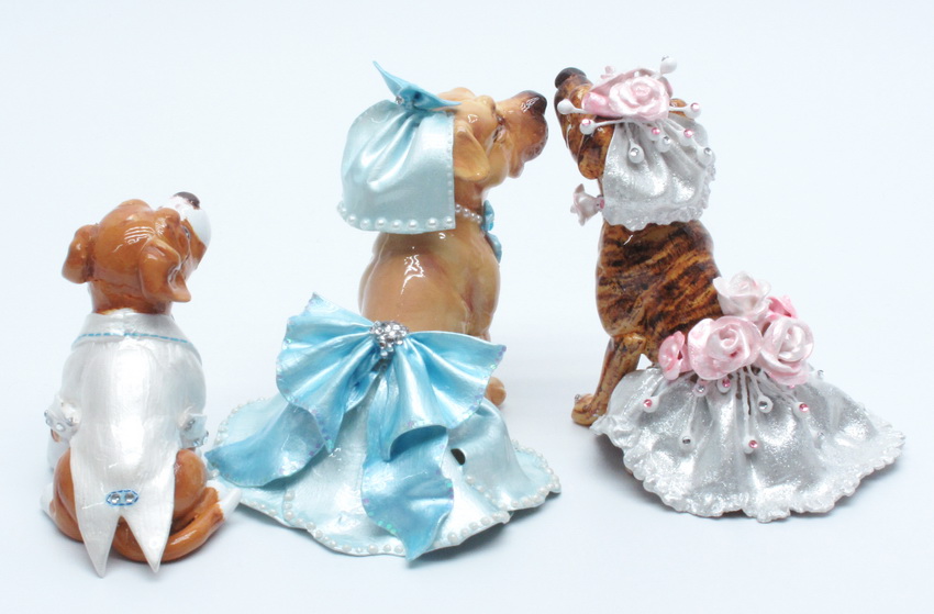 lovebdt19 3 dogs wedding cake topper