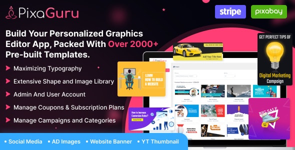 PixaGuru - Canva Clone Website Script Free Download 