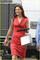 Katie Holmes Looking Red Dress Photos