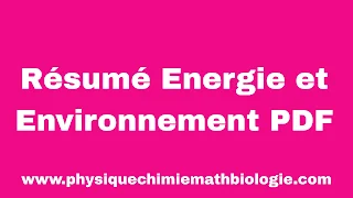 Résumé Energie et Environnement PDF