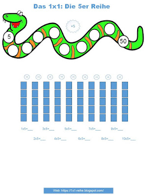 1x1 Arbeitsblatt 5er Reihe PDF
