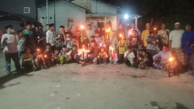 Yayasan Al Mukhlisin Kavling Bukit Melati Bersama LPM Kelurahan Sei Pelunggut Laksanakan Pawai Takbiran Keliling
