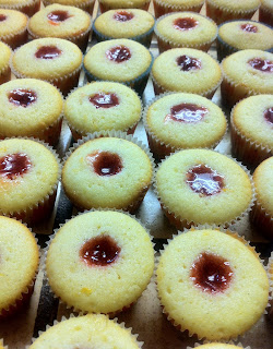 Filling Lemon Cupcakes with Strawberry Preserves