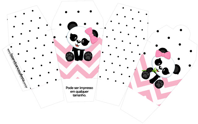 Panda Baby in Pink Chevron: Free Printable Boxes.