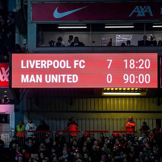 Man United loses to Liverpool 7-0