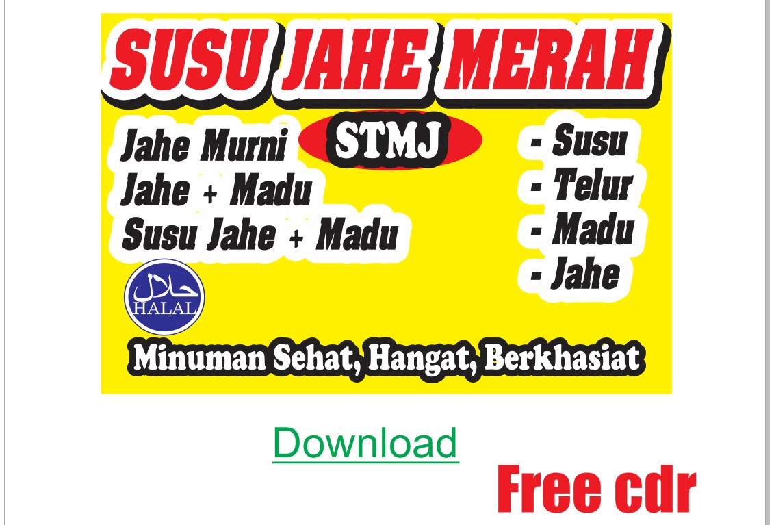 Download Desain Spanduk Banner Susu Jahe Dengan Format CDR,SVG,AI,EPS