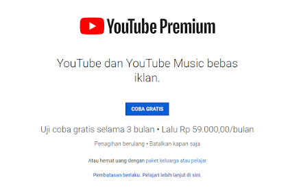 Cara Daftar Youtube Premium Gratis di Android / PC