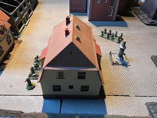 Germans and Canadians clash in the centre of the town