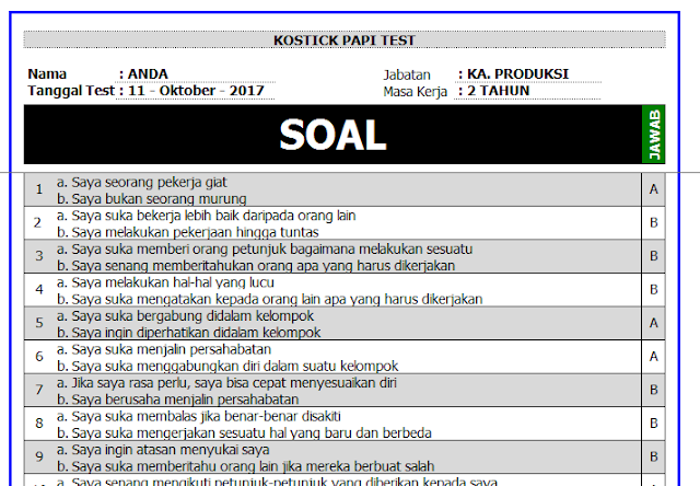 Soal Psikotes UI-IST