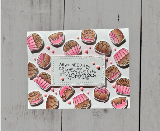 All you need is love and chocolate by Karen G. features Love & Chocolate by Newton's Nook Designs; #inkypaws, #newtonsnook, #valentinescards, #chocolatecards, #cardmaking