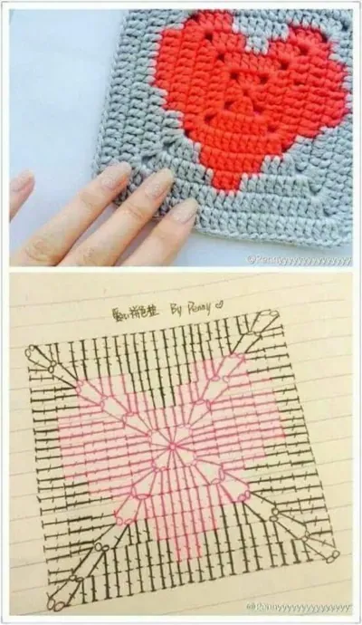 square de croche graficos receitas