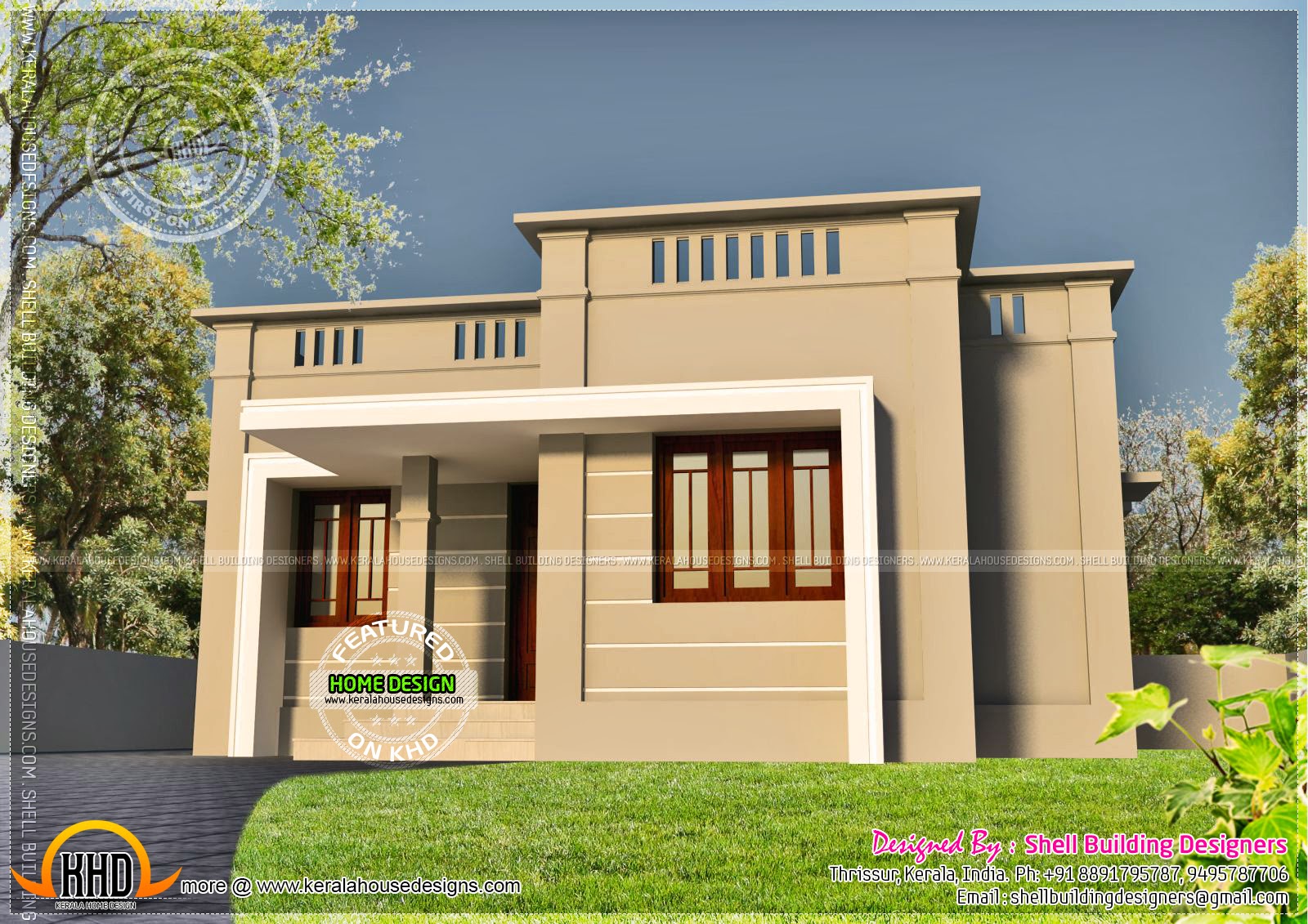 Very small house exterior - Kerala home design and floor plans - 9000