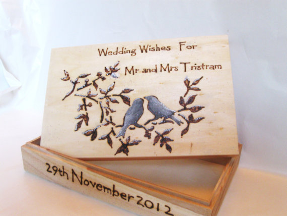 This wedding wishes box is just delightful The artist will personalize it