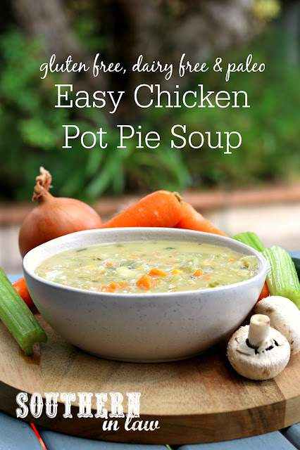 Easy Gluten Free Chicken Pot Pie Soup Recipe – gluten free, dairy free, paleo, vegan, low carb, healthy, whole 30, clean eating