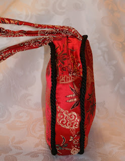 Red Chinese brocade bag purse