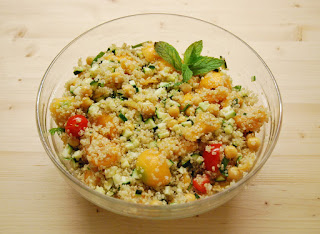 Taboulé quinoa melon courgette